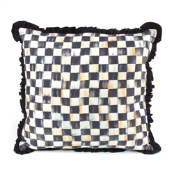 MacKenzie-Childs Courtly Check Ruffled Square Pillow