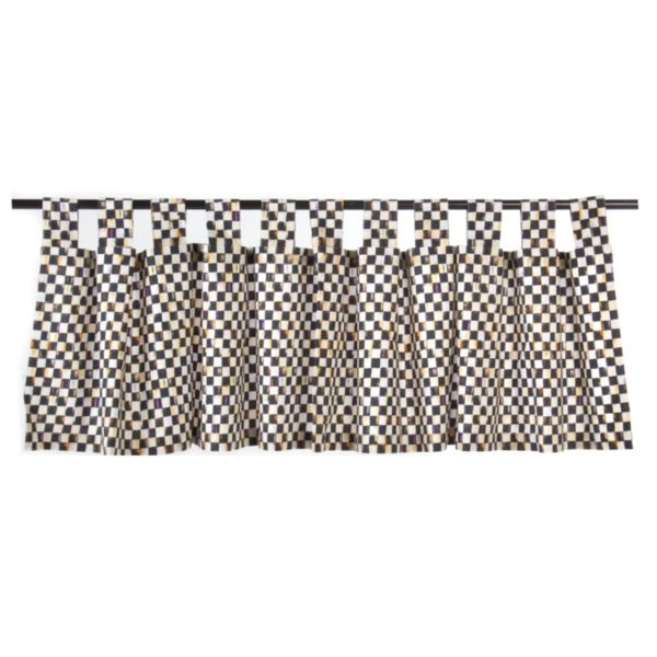 MacKenzie-Childs Courtly Check Cafe Tab Top Cafe Valance