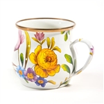 MacKenzie-Childs Flower Market Enamelware Mug White