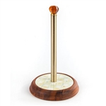 MacKenzie-Childs Parchment Check Wood Paper Towel Holder