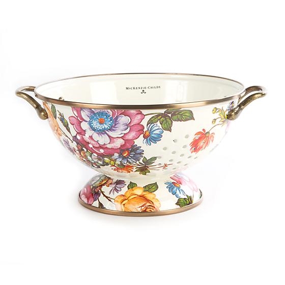 MacKenzie-Childs Flower Market Large Colander White