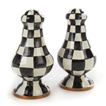 MacKenzie-Childs Courtly Check Enamel Large Salt & Pepper Shakers