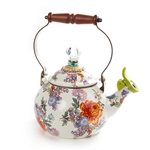 MacKenzie-Childs Flower Market Whistling Tea Kettle - White