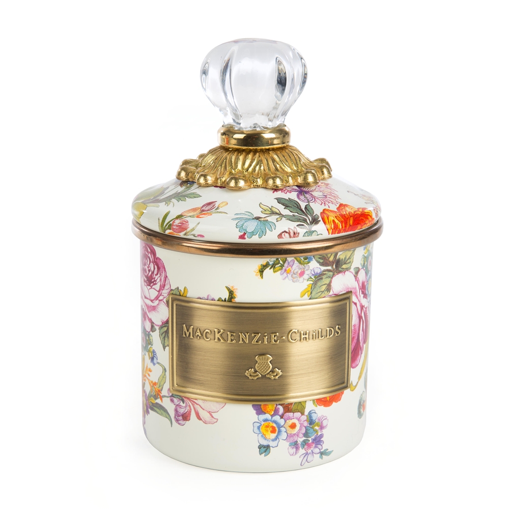 Mackenzie-Childs Flower Market Mini Canister - White