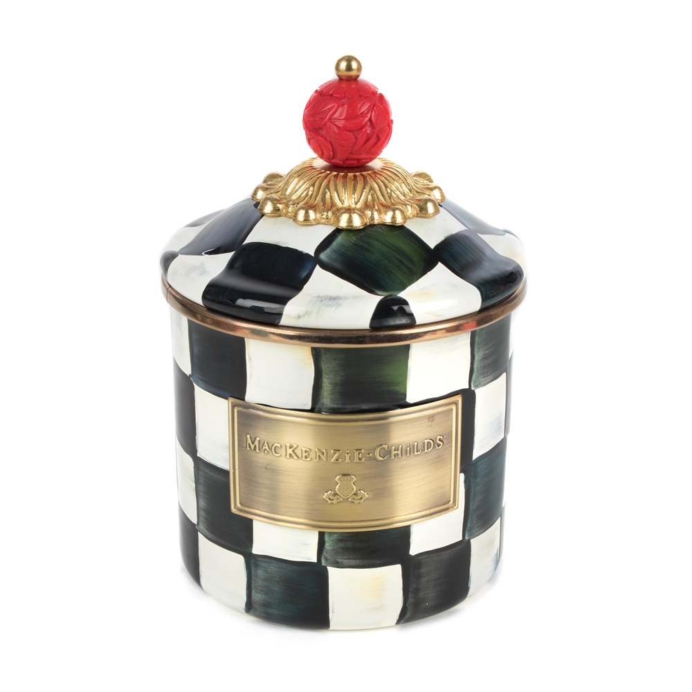 Mackenzie-Childs Courtly Check Enamel Canister - Demi