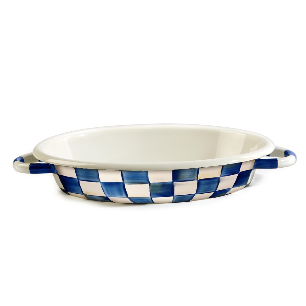 Mackenzie-Childs Royal Check Oval Gratin - Medium