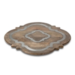 The GG Collection 24" Dia Wood Ogee-G Lazy Susan