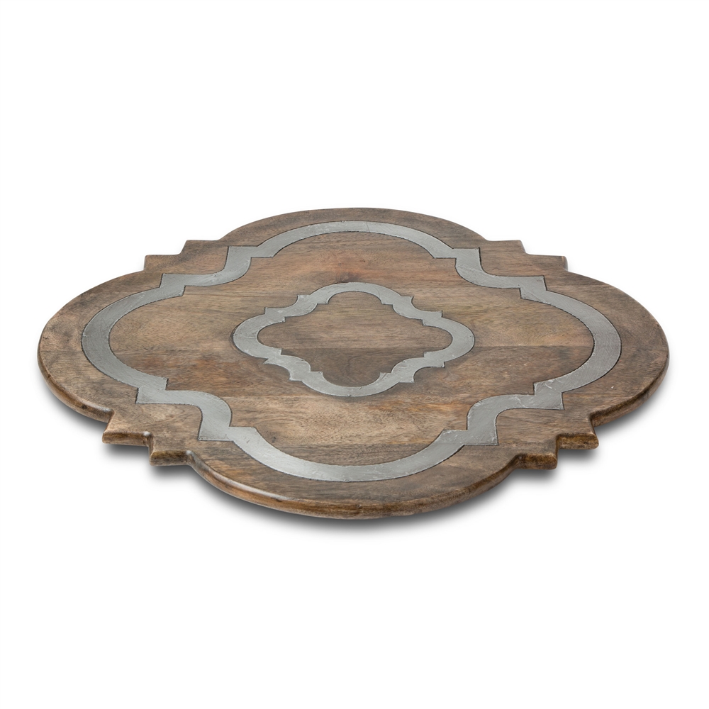 The GG Collection 24" Dia Wood Ogee-G Lazy Susan