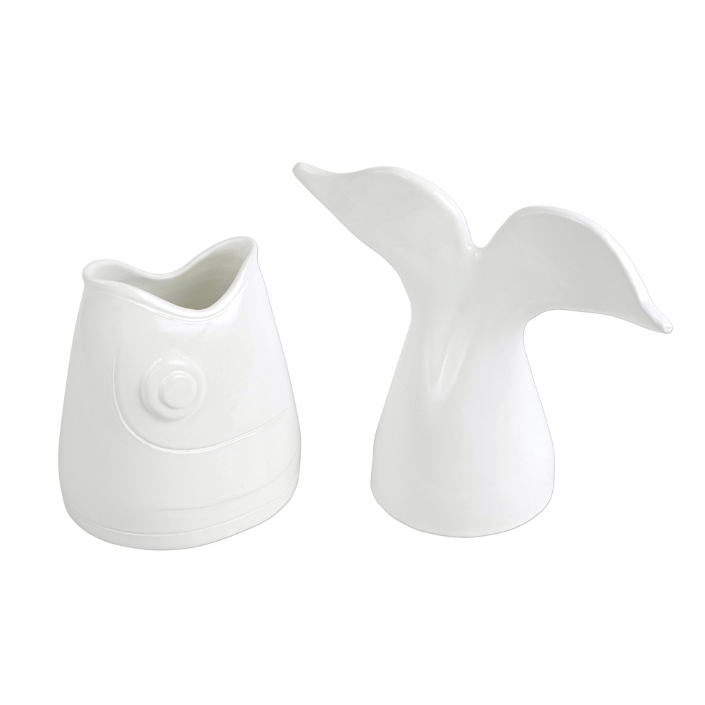 Vietri Acquatico White Medium Fish Head & Tail Set