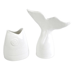 Vietri Acquatico White Large Fish Head & Tail Set