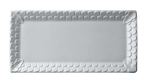 L'objet Aegean White Rectangular Sculpted Platter