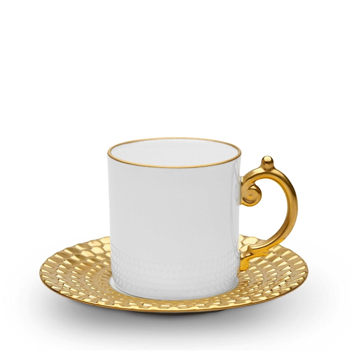 L'Objet  Aegean 24kt Gold Espresso Cup and Saucer