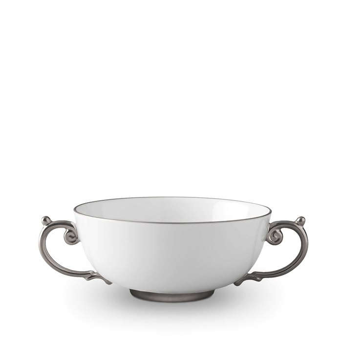 L'objet Aegean Platinum Soup Bowl with 2 Handles