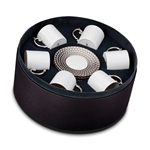 L'Objet Aegean Platinum Espresso Cup and Saucer Gift Box Set