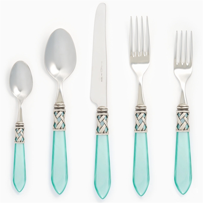 Vietri Aladdin Aqua Antique Five-Piece Place Setting