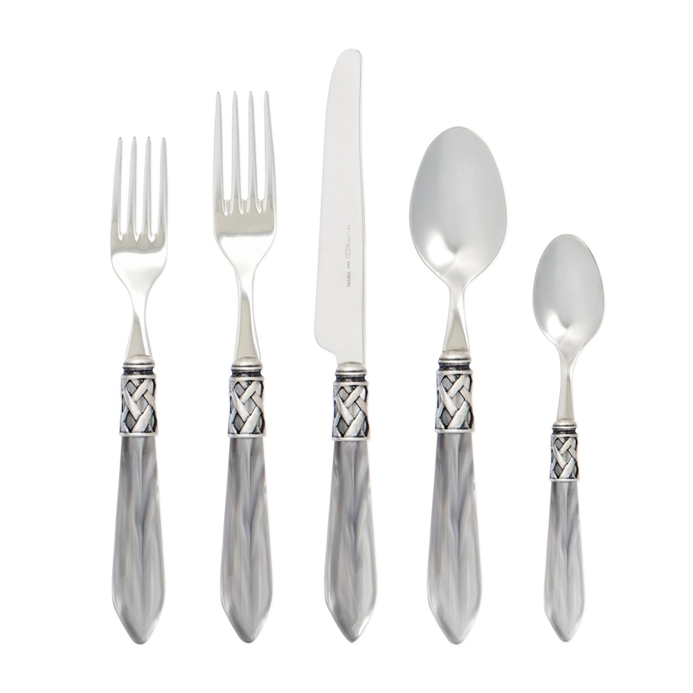 Vietri Aladdin Antique Light Gray Five-Piece Place Setting - ALD-9800LG