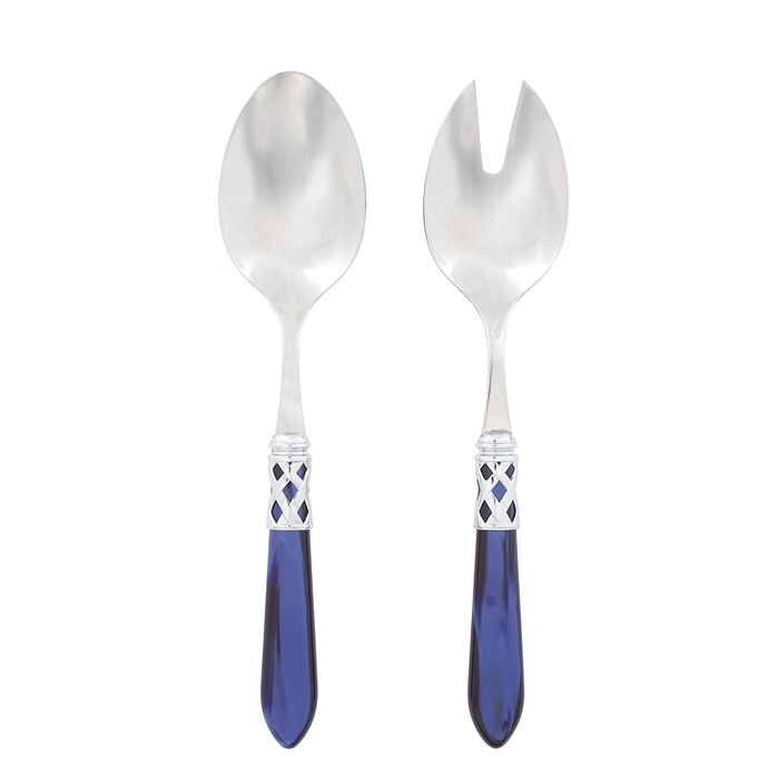 Vietri Aladdin Blue Brilliant Salad Server Set