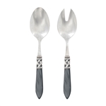 Vietri Aladdin Brilliant Charcoal Salad Server Set - ALD-9804CC-B