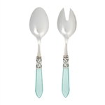 Vietri Aladdin Antique Light Blue Salad Server Set - ALD-9804LB