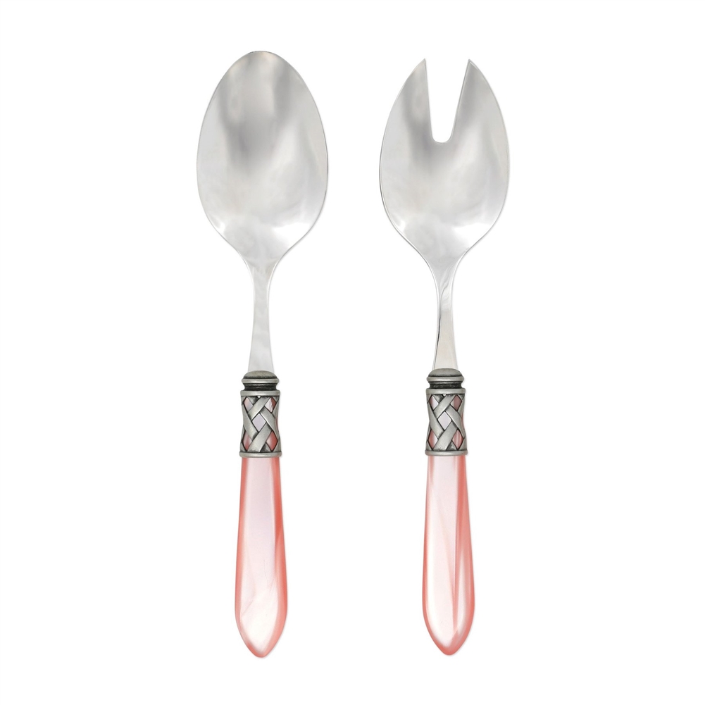 Vietri Aladdin Antique Light Pink Salad Servers