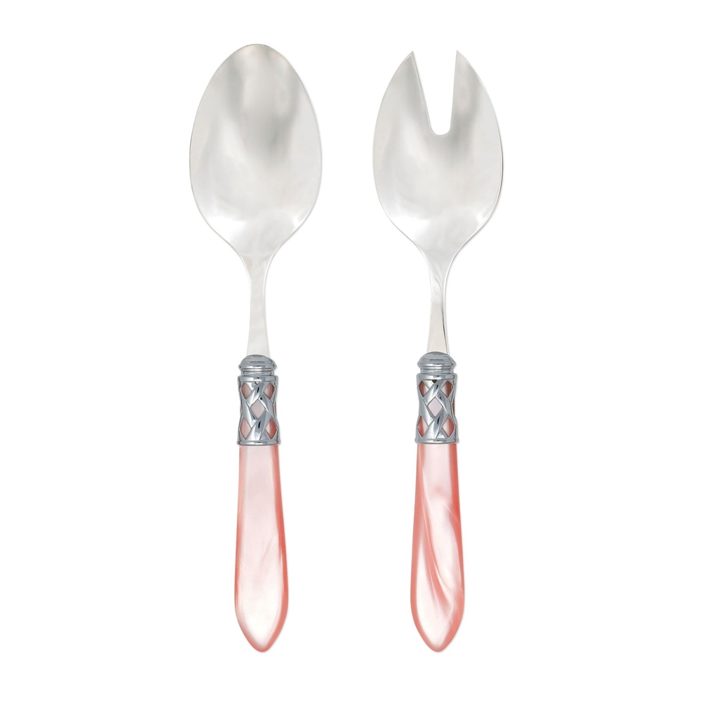 Vietri Aladdin Brilliant Light Pink Salad Serving Set