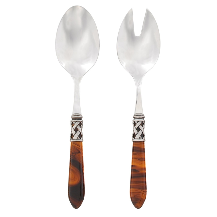 Vietri Aladdin Tortoiseshell Antique Salad Server Set