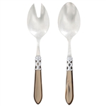 Vietri Aladdin Taupe Brilliant Salad Server Set