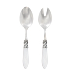 Vietri Aladdin White Antique Salad Server Set