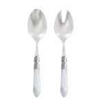 Vietri Aladdin White Brilliant Salad Server Set