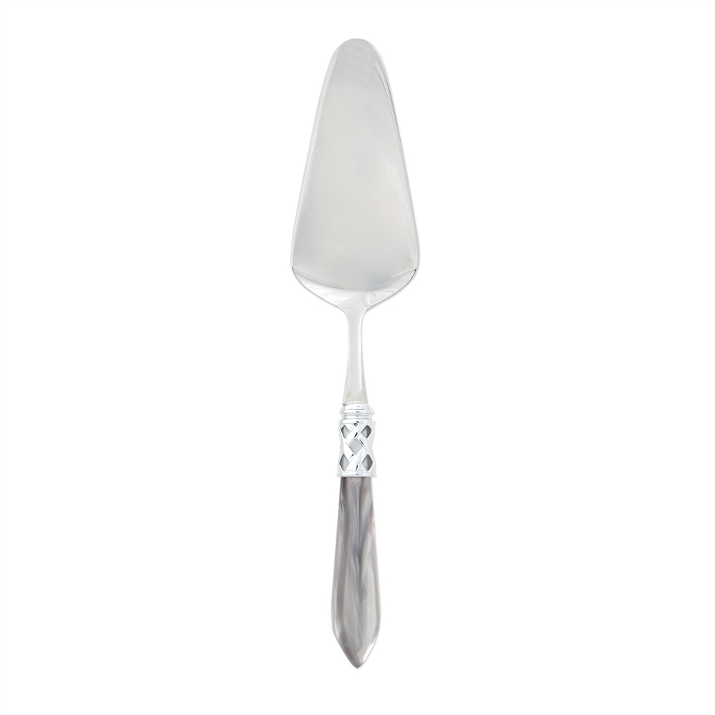 Vietri Aladdin Brilliant Light Gray Pastry Server - ALD-9808LG-B