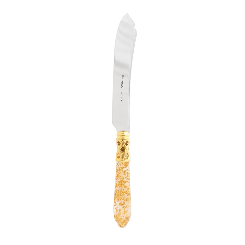 Vietri Aladdin Brilliant Gold Fleck Cake Knife - ALD-9813GO-BG