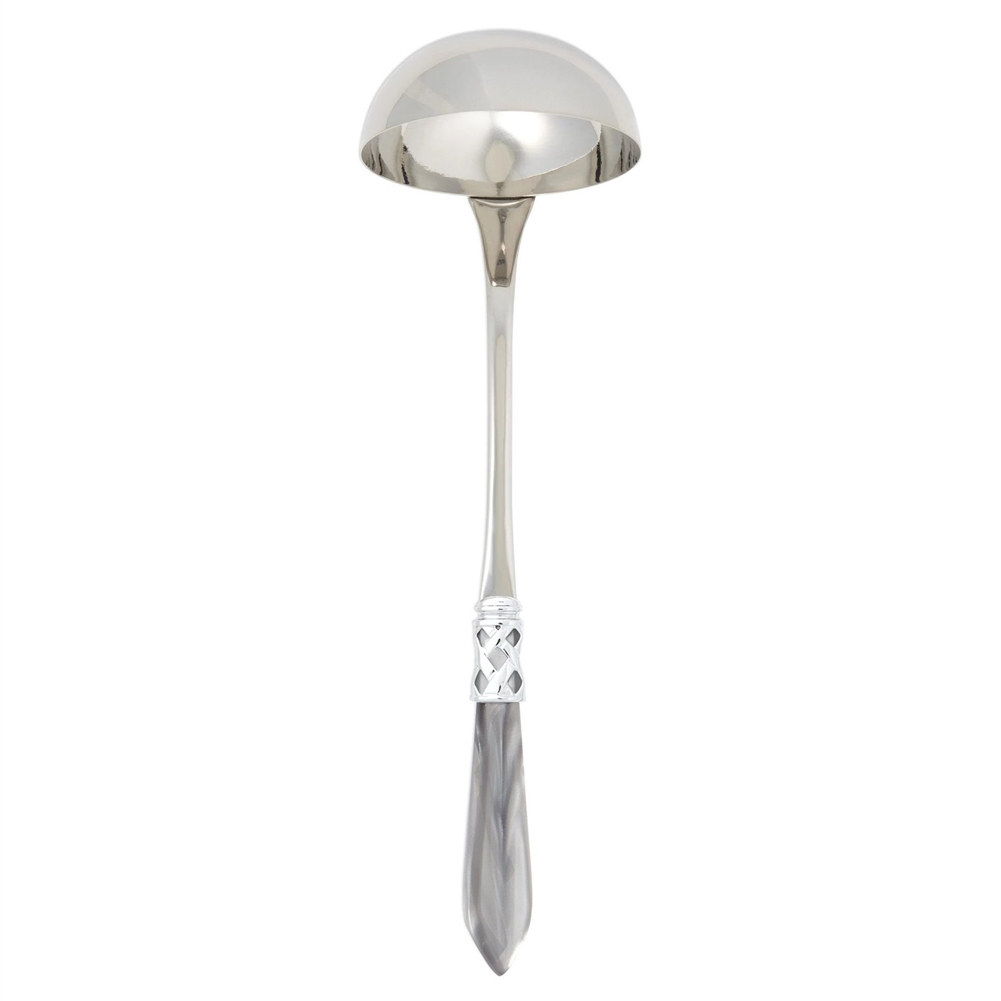 Vietri Aladdin Brilliant Light Gray Soup Ladle - ALD-9817LG-B