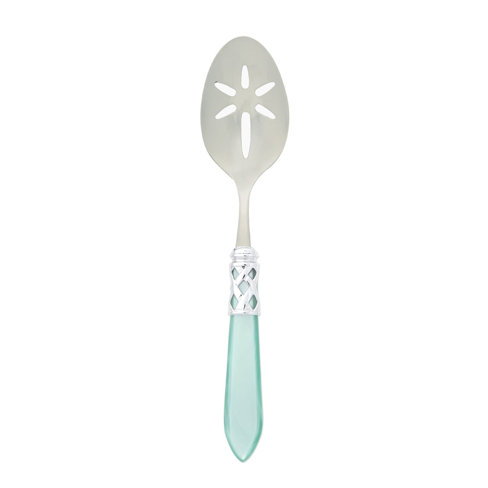 Vietri Aladdin Brilliant Aqua Slotted Serving Spoon - ALD-9818A-B