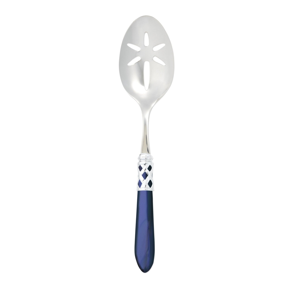 Vietri Aladdin Brilliant Blue Slotted Serving Spoon - ALD-9818B-B