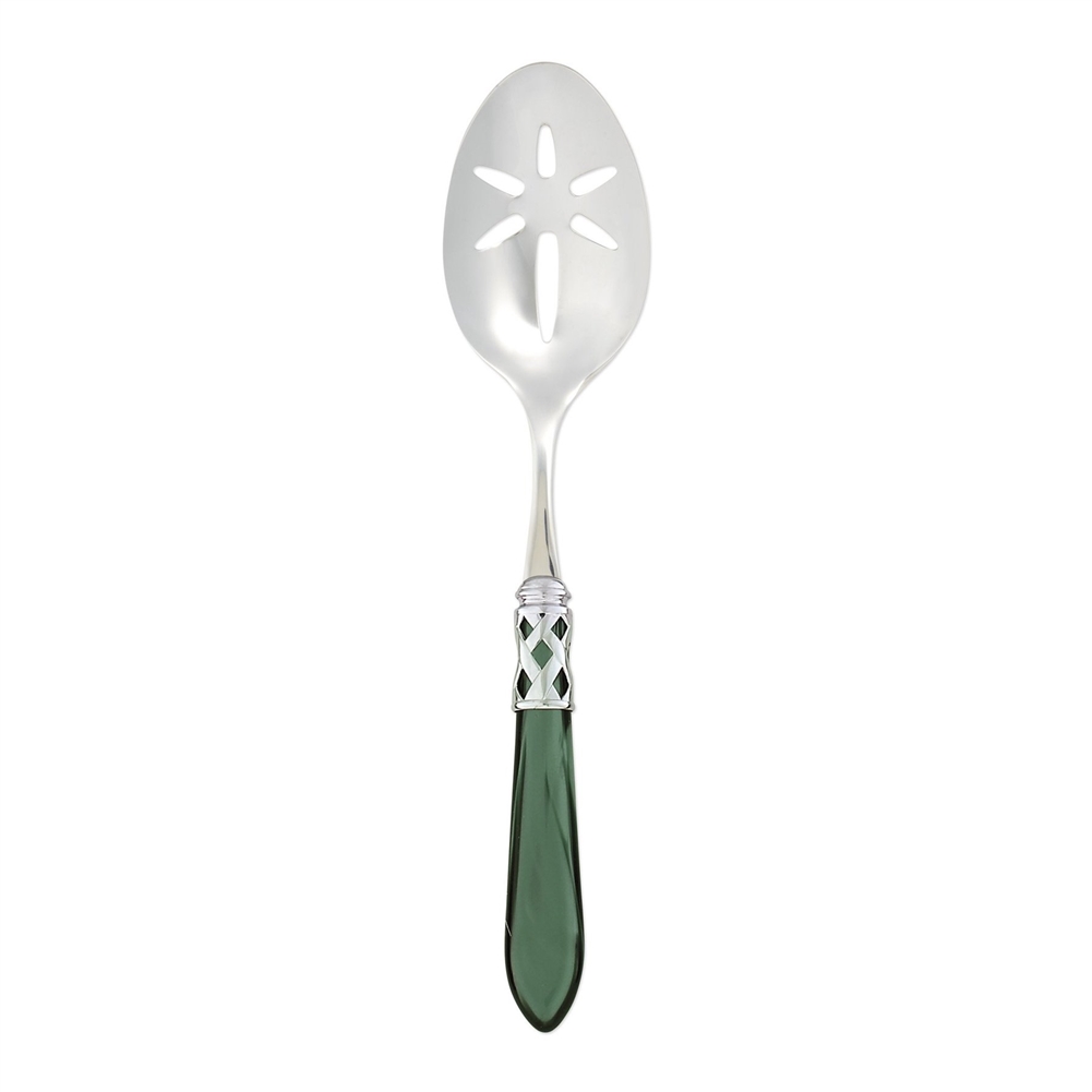 Vietri Aladdin Brilliant Green Slotted Serving Spoon - ALD-9818G-B