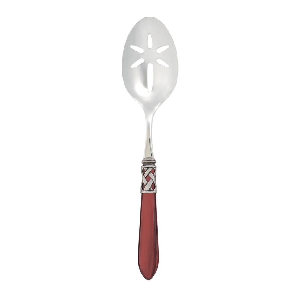 Vietri Aladdin Antique Red Slotted Serving Spoon - ALD-9818R