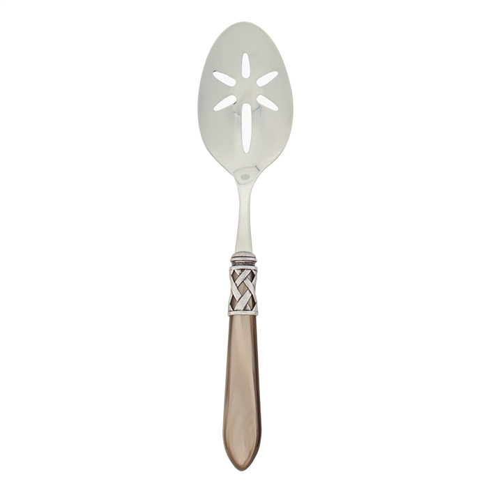 Vietri Aladdin Taupe Antique Slotted Serving Spoon