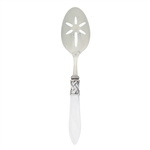 Vietri Aladdin White Antique Slotted Serving Spoon