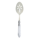 Vietri Aladdin White Brilliant Slotted Serving Spoon