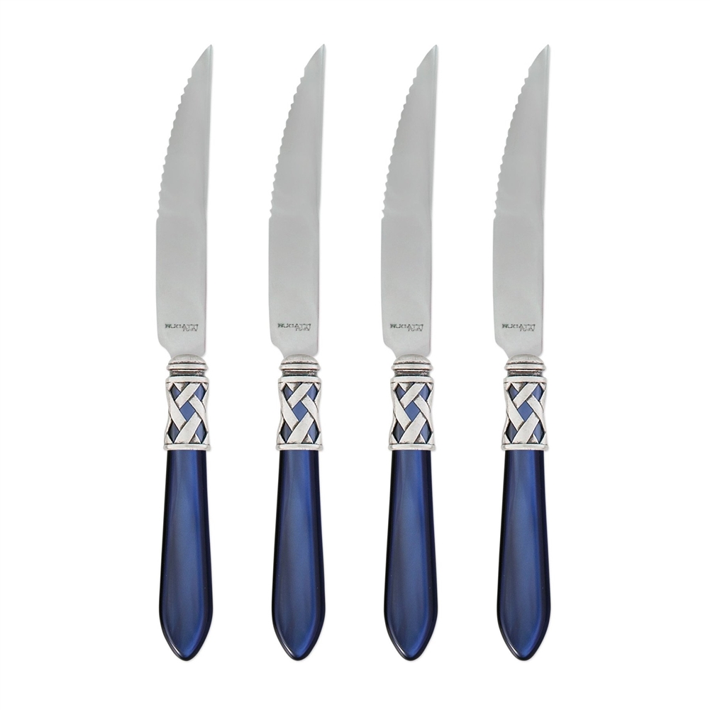VietriAladdin Antique Blue Steak Knives - Set of 4