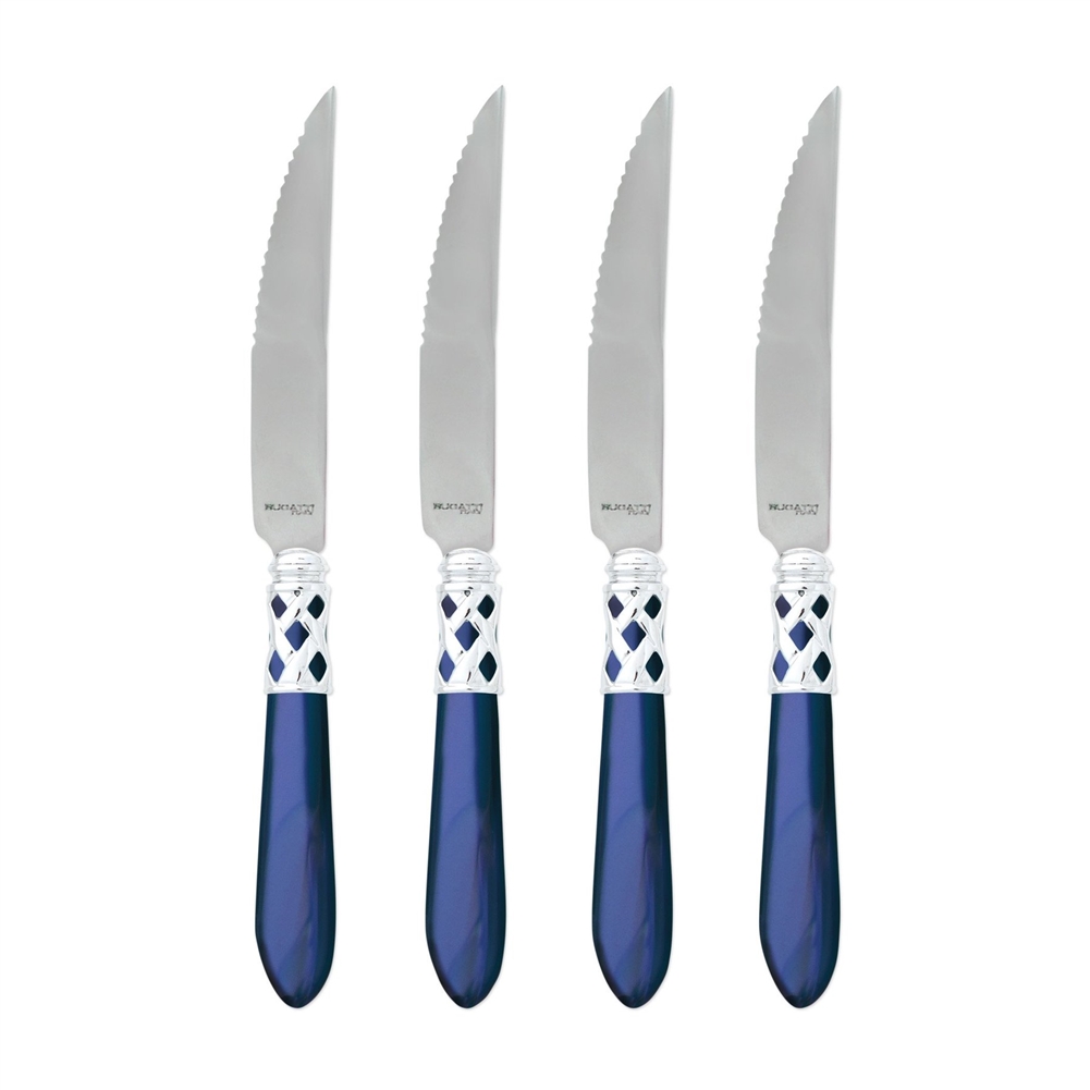 Vietri Aladdin Brilliant Blue Steak Knives - Set of 4 - ALD-9824B-B