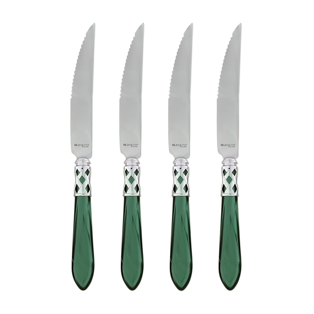 Vietri Aladdin Brilliant Green Steak Knives - Set of 4 - ALD-9824G-B