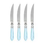 Vietri Aladdin Antique Light Blue Steak Knives - Set of 4 - ALD-9824LB