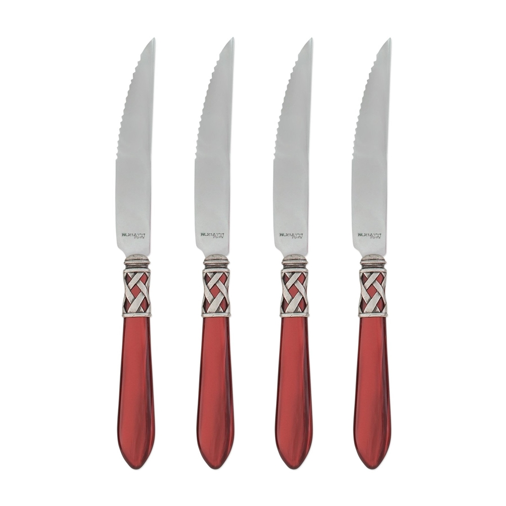 Vietri Aladdin Antique Red Steak Knives - Set of 4 - ALD-9824R