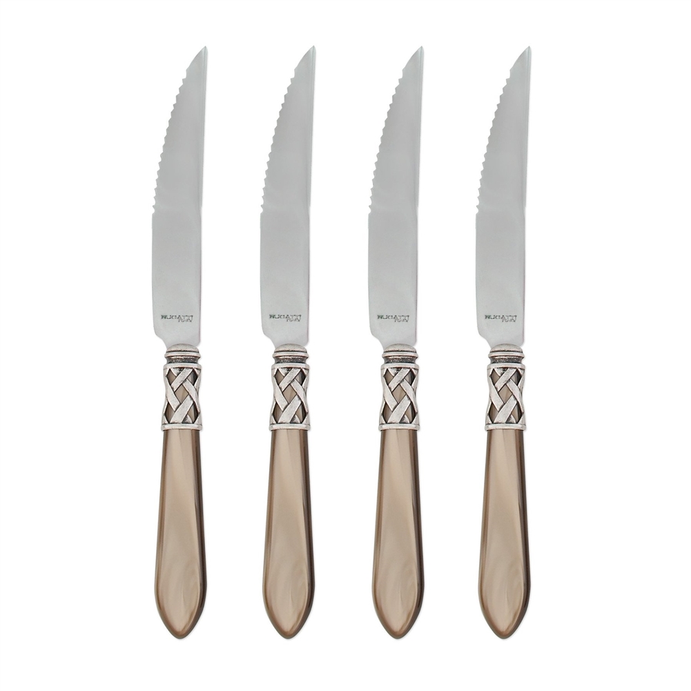 VietrAladdin Antique Taupe Steak Knives - Set of 4