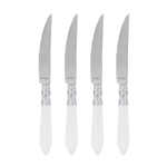 Vietri Aladdin Brilliant White Steak Knives - Set of 4