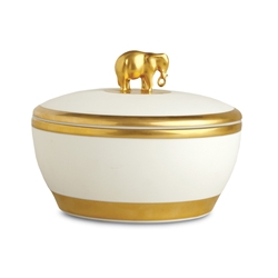 L'objet Large Gold Elephant Candle Pink Champagne