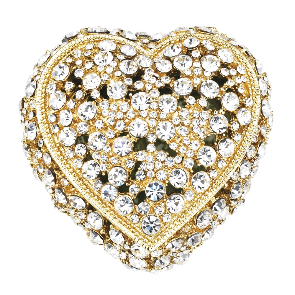 Olivia Riegel Gold Crystal Heart Ring Box