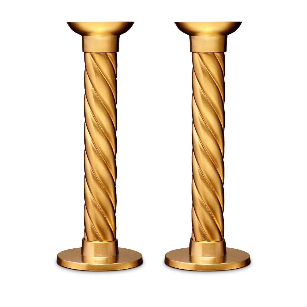 L'Objet Gold Carrousel Candlesticks - Large Set of 2