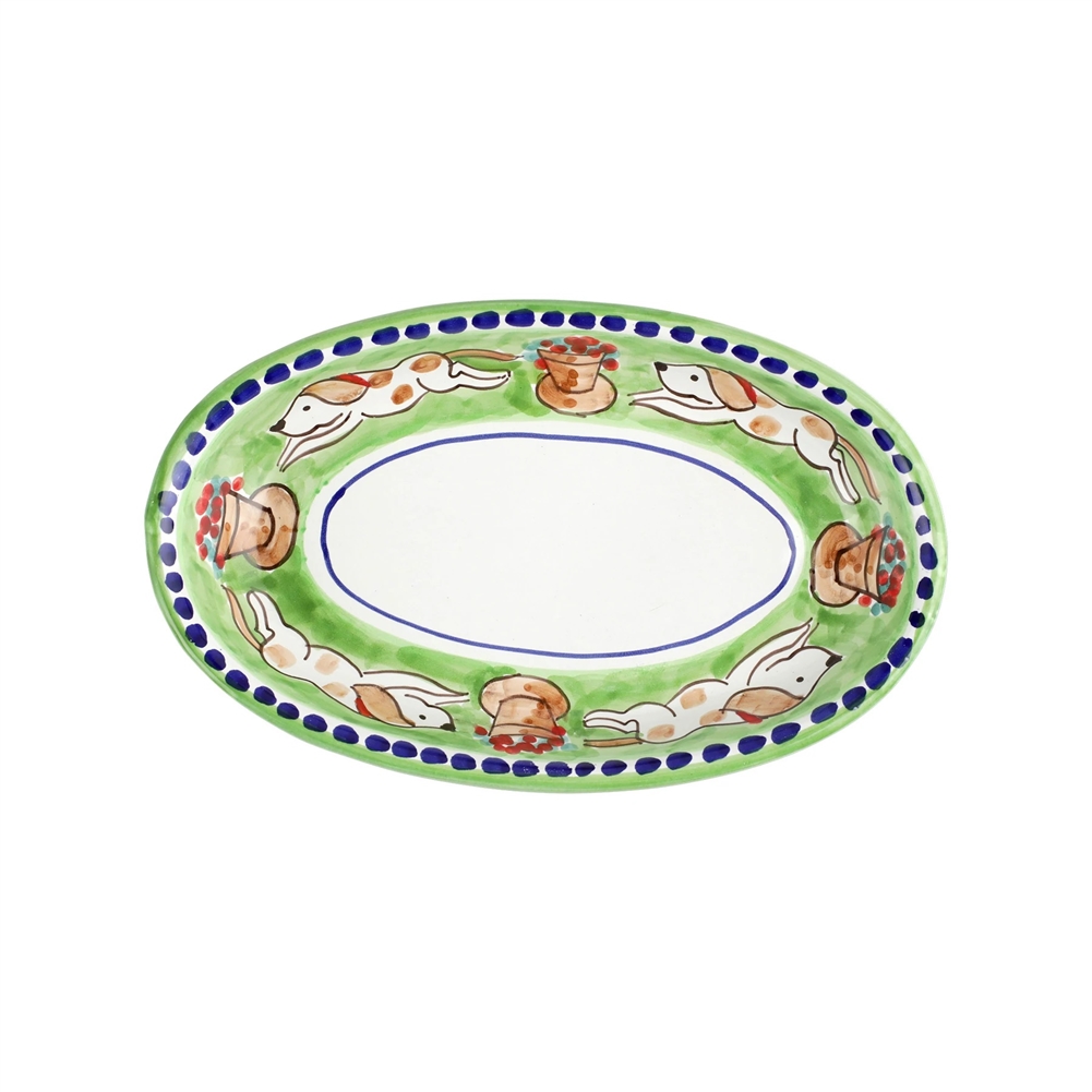 Vietri Campagna Cane Small Oval Tray